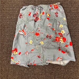 Free People Gray Floral Slip Intimates Womens Size XS Butterflies Sexy